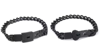 Couple Bracelets for Him and Her – Gold “Lock & Key” Set. Perfect for lovers. Best-seller of 2025.