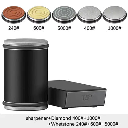 Rolling Knife Sharpener Magnetic Knife Holder Diamond Sharpening Stone Kit with 15 and 20 Degrees Angle Roller