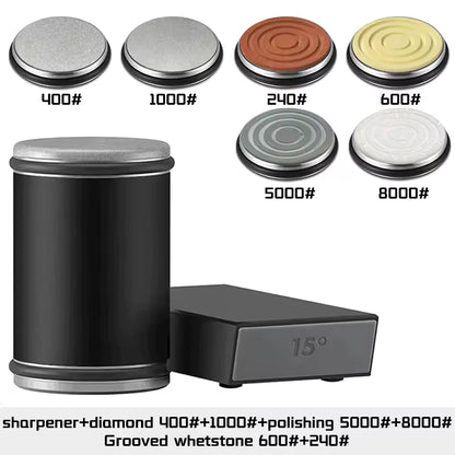 Rolling Knife Sharpener Magnetic Knife Holder Diamond Sharpening Stone Kit with 15 and 20 Degrees Angle Roller