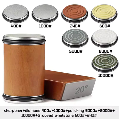 Rolling Knife Sharpener Magnetic Knife Holder Diamond Sharpening Stone Kit with 15 and 20 Degrees Angle Roller