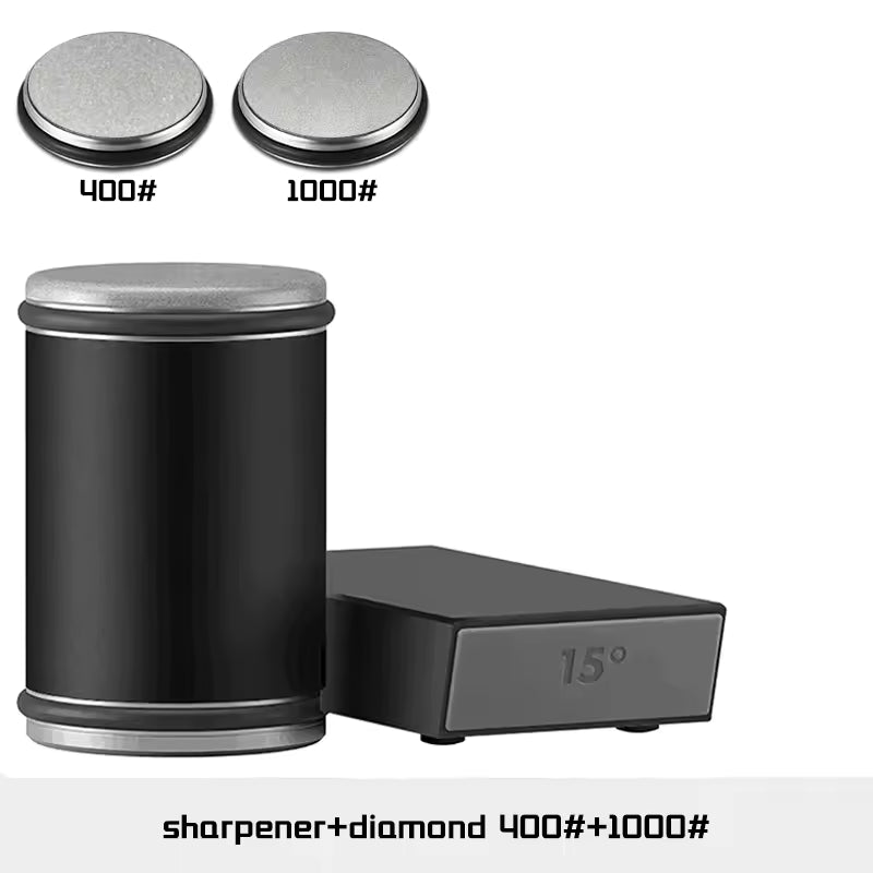 Rolling Knife Sharpener Magnetic Knife Holder Diamond Sharpening Stone Kit with 15 and 20 Degrees Angle Roller