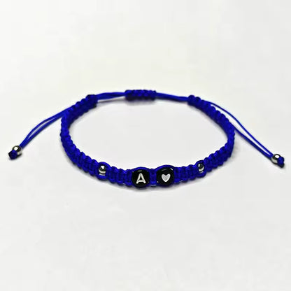 26 Alphabet Initials Heart Bracelet Jewelry Handmade Collapsible A-Z Name Braided Bracelet Women Men Friendship Couple Gift