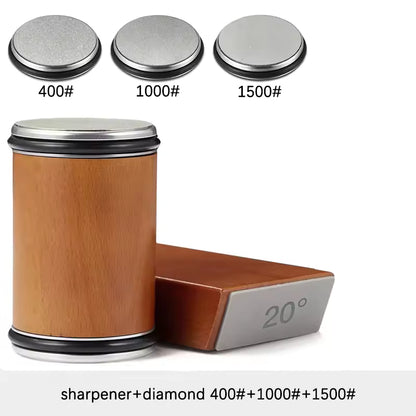 Rolling Knife Sharpener Magnetic Knife Holder Diamond Sharpening Stone Kit with 15 and 20 Degrees Angle Roller