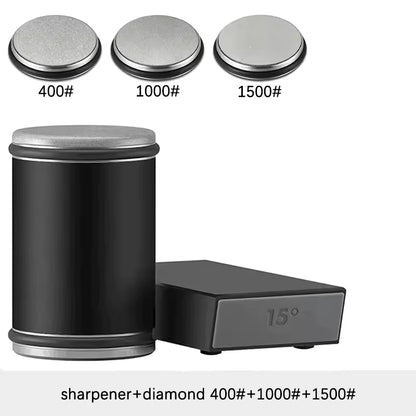 Rolling Knife Sharpener Magnetic Knife Holder Diamond Sharpening Stone Kit with 15 and 20 Degrees Angle Roller