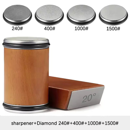 Rolling Knife Sharpener Magnetic Knife Holder Diamond Sharpening Stone Kit with 15 and 20 Degrees Angle Roller