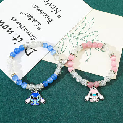 Disney-Stitch Angel Crystal Beads Bracelet, Matching Inspired Bracelets,