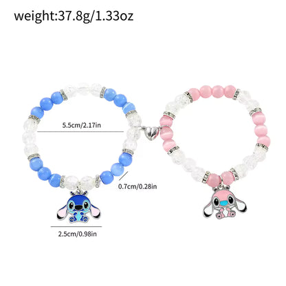 Disney-Stitch Angel Crystal Beads Bracelet, Matching Inspired Bracelets,
