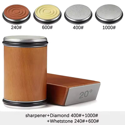 Rolling Knife Sharpener Magnetic Knife Holder Diamond Sharpening Stone Kit with 15 and 20 Degrees Angle Roller