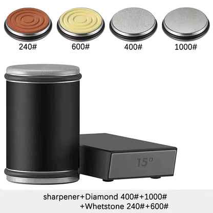 Rolling Knife Sharpener Magnetic Knife Holder Diamond Sharpening Stone Kit with 15 and 20 Degrees Angle Roller