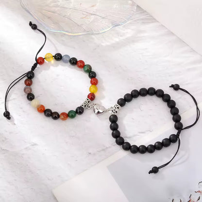 Magnetic Couple Bracelets for Women Men Romantic Heart Matching Lovers Natural Stone Beads Bracelet Gift Jewelry