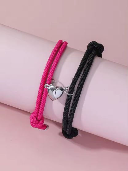 Magnetic Couple Bracelet Good Friend. Hand Rope. Love