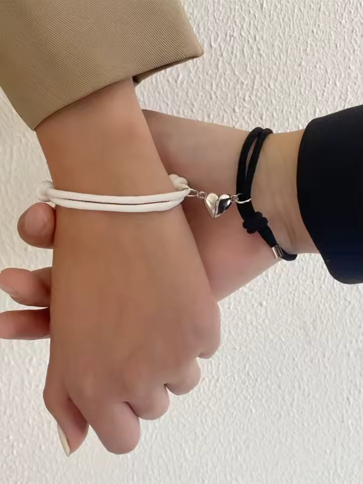 Magnetic Couple Bracelet Good Friend. Hand Rope. Love