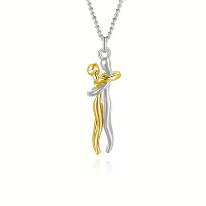 Chic Hug Pendant Necklace for Couples - Elegant Love Symbol,Perfect for Party & Daily Wear