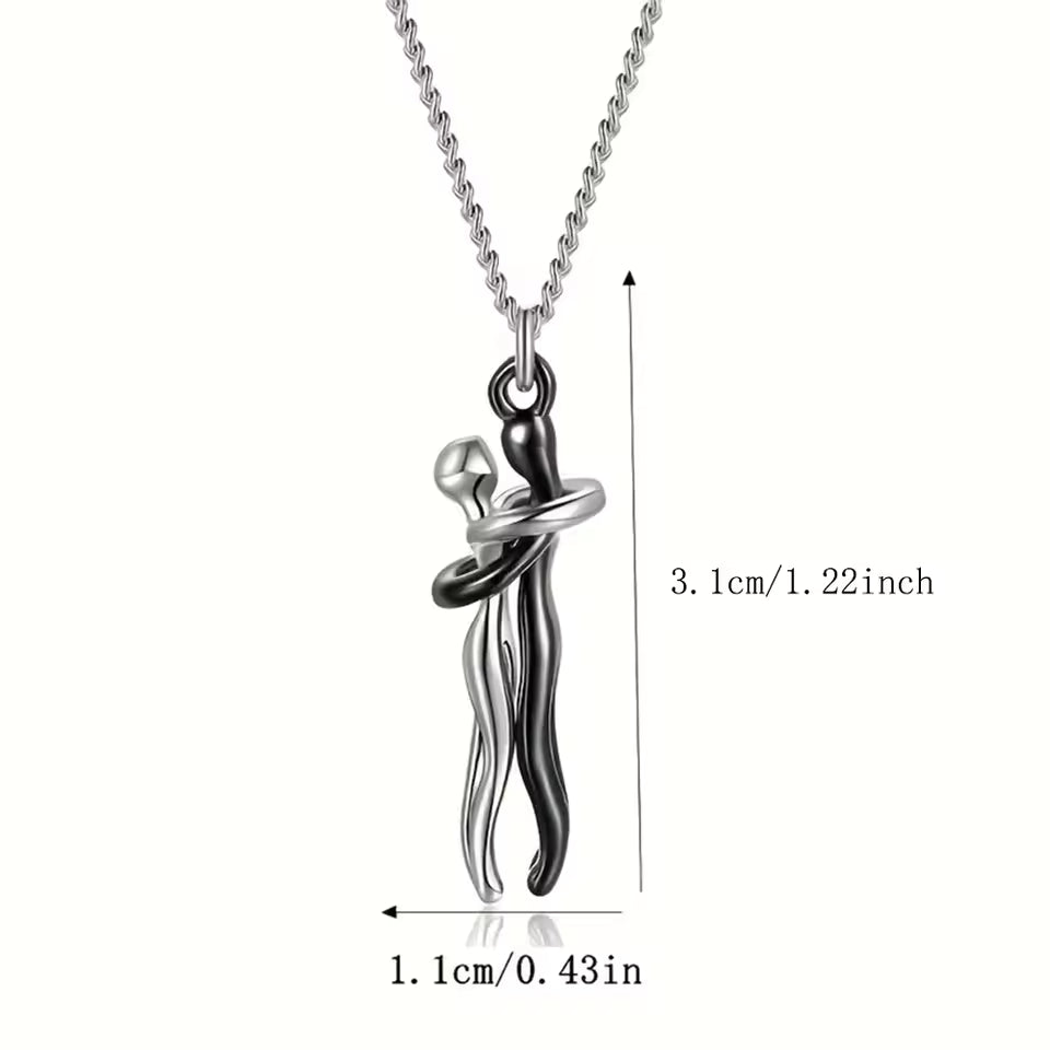 Chic Hug Pendant Necklace for Couples - Elegant Love Symbol,Perfect for Party & Daily Wear