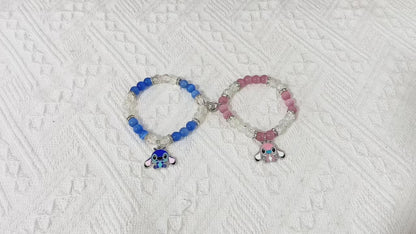 Disney-Stitch Angel Crystal Beads Bracelet, Matching Inspired Bracelets,