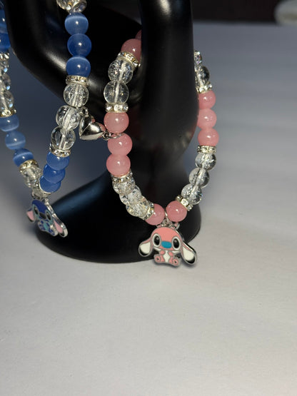 Disney-Stitch Angel Crystal Beads Bracelet, Matching Inspired Bracelets,