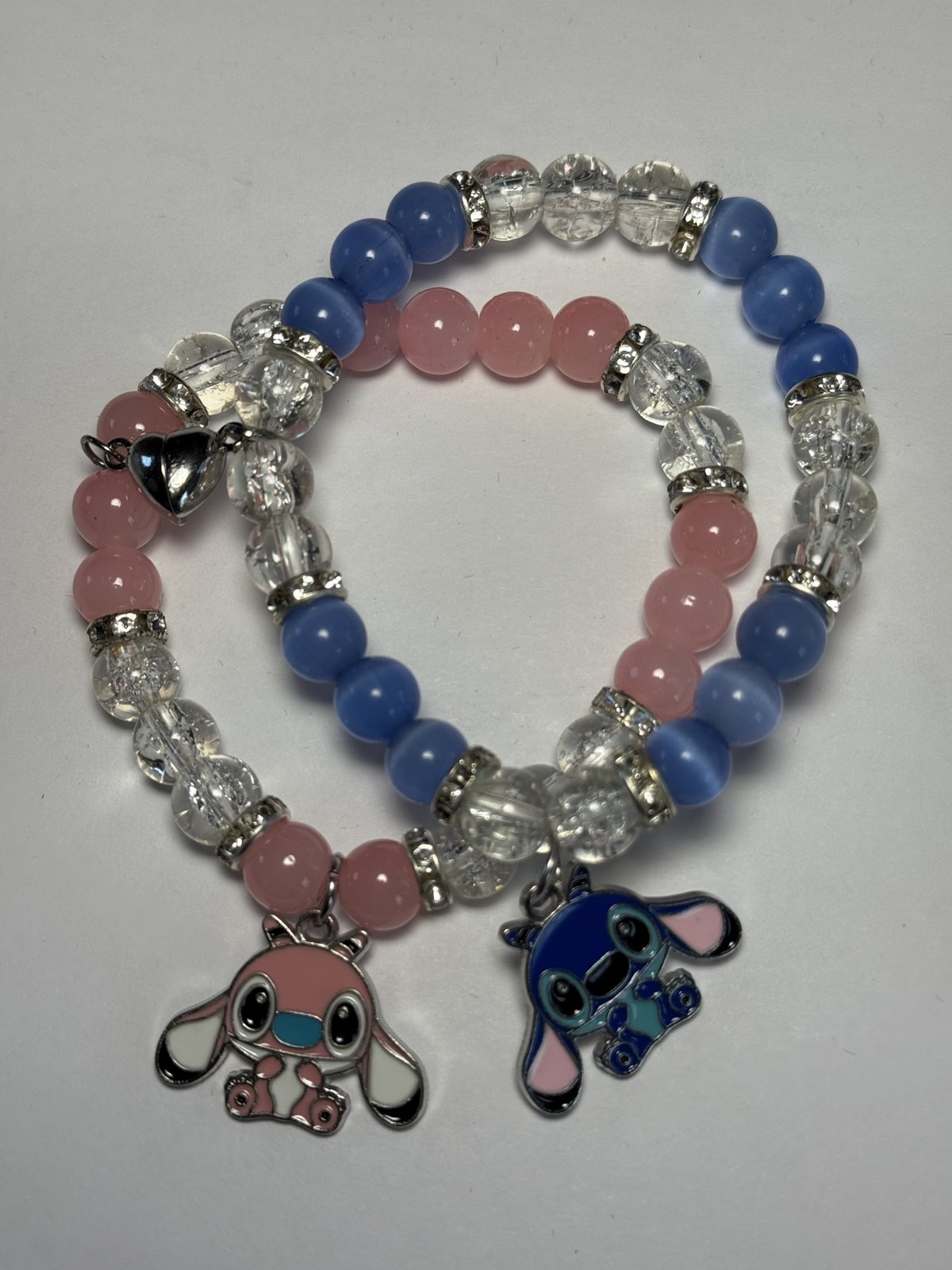 Disney-Stitch Angel Crystal Beads Bracelet, Matching Inspired Bracelets,